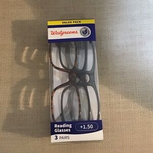 Walgreens Tortoise and Black Reading Glasses - 3 Pack